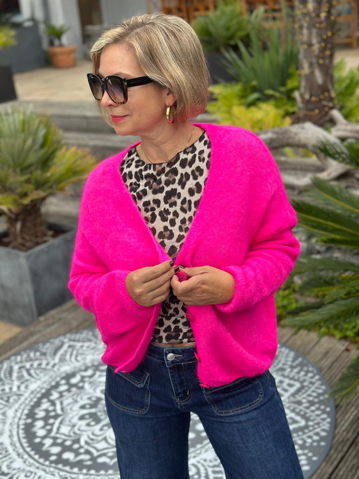 Feine Kuscheljacke in Pink
