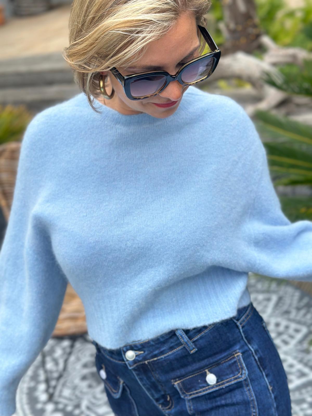 Hochwertiger Kuschelpullover "Lissy" in Hellblau