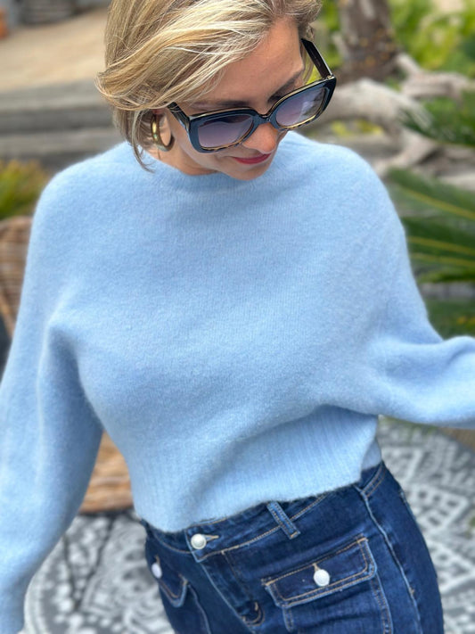 Hochwertiger Kuschelpullover "Lissy" in Hellblau