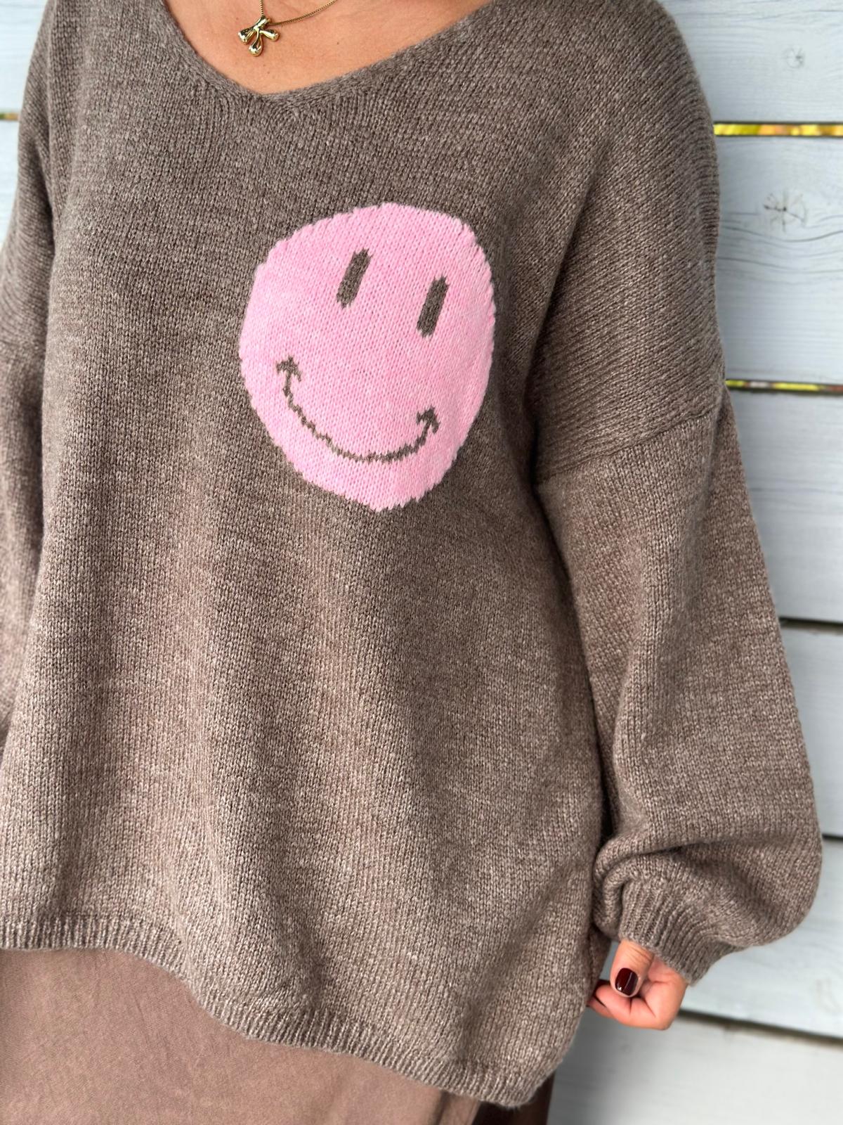 Weit geschnittener Lieblingspulli "IT´S ALL GOOD" in Braun