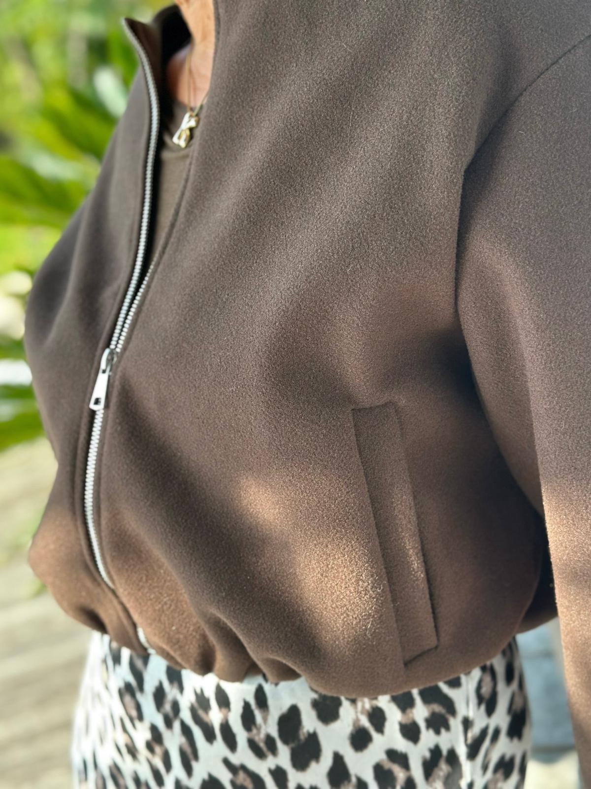 Leichte Bomberjacke in Chocolate