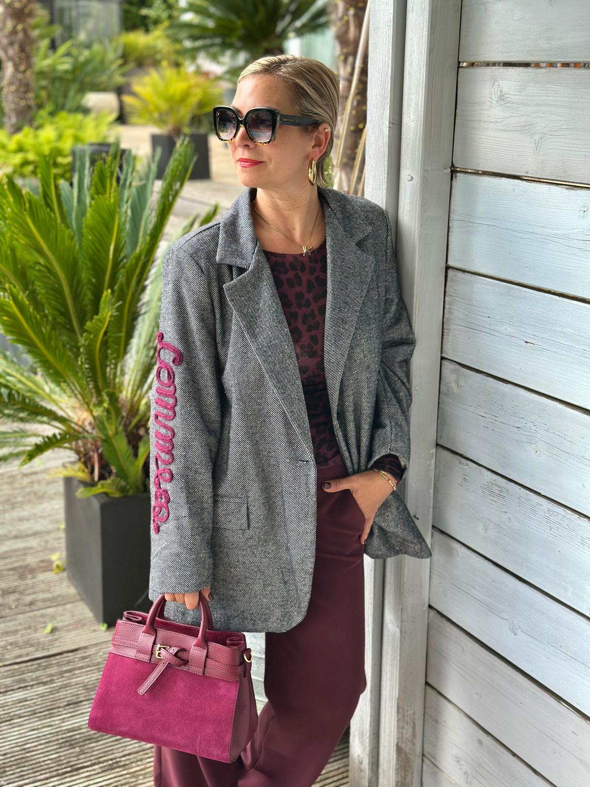 Stylische Onesize Blazer "COMME CI, COMME CA" in Steingrau