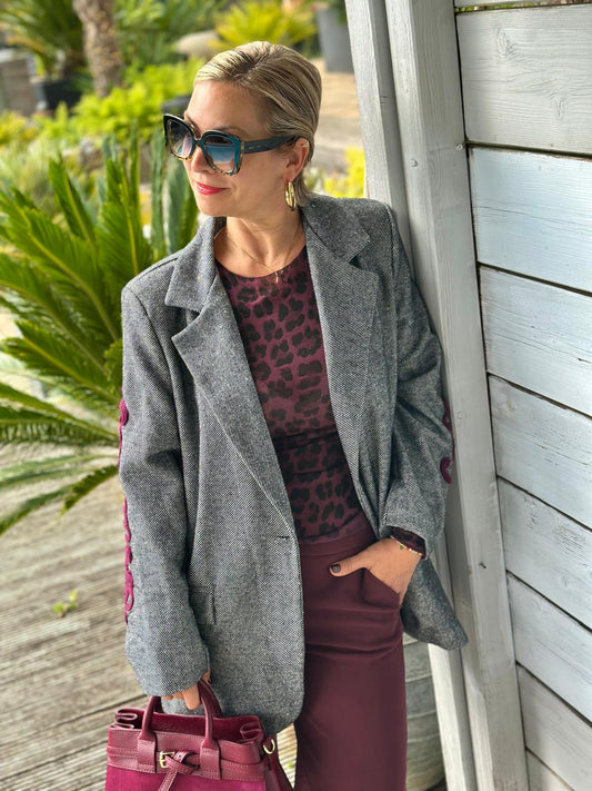 Stylische Onesize Blazer "COMME CI, COMME CA" in Steingrau
