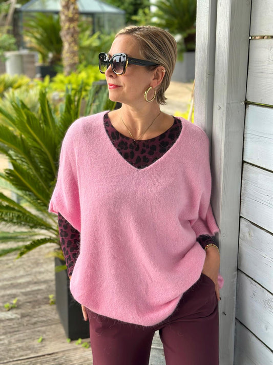Süßer Herbst Pullunder in Rosa