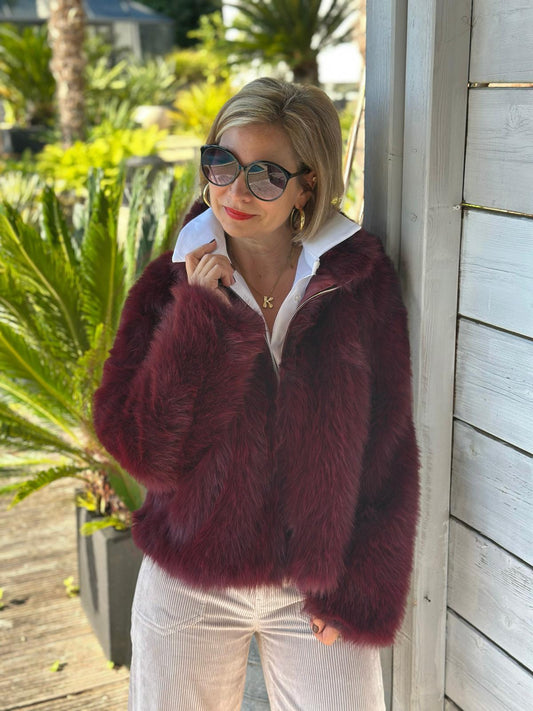 Super-Kuschel Jacke in Bordeaux