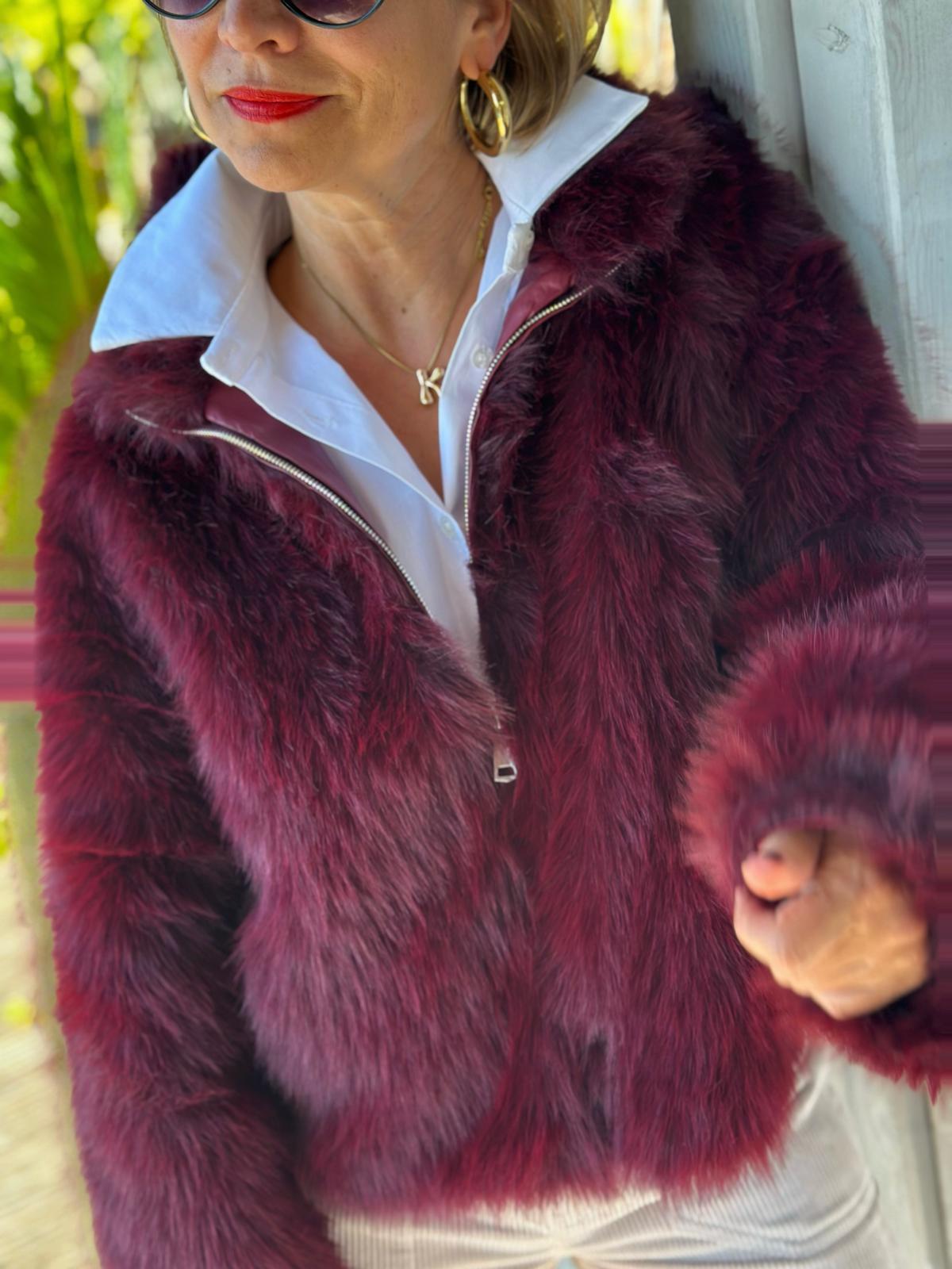 Super-Kuschel Jacke in Bordeaux