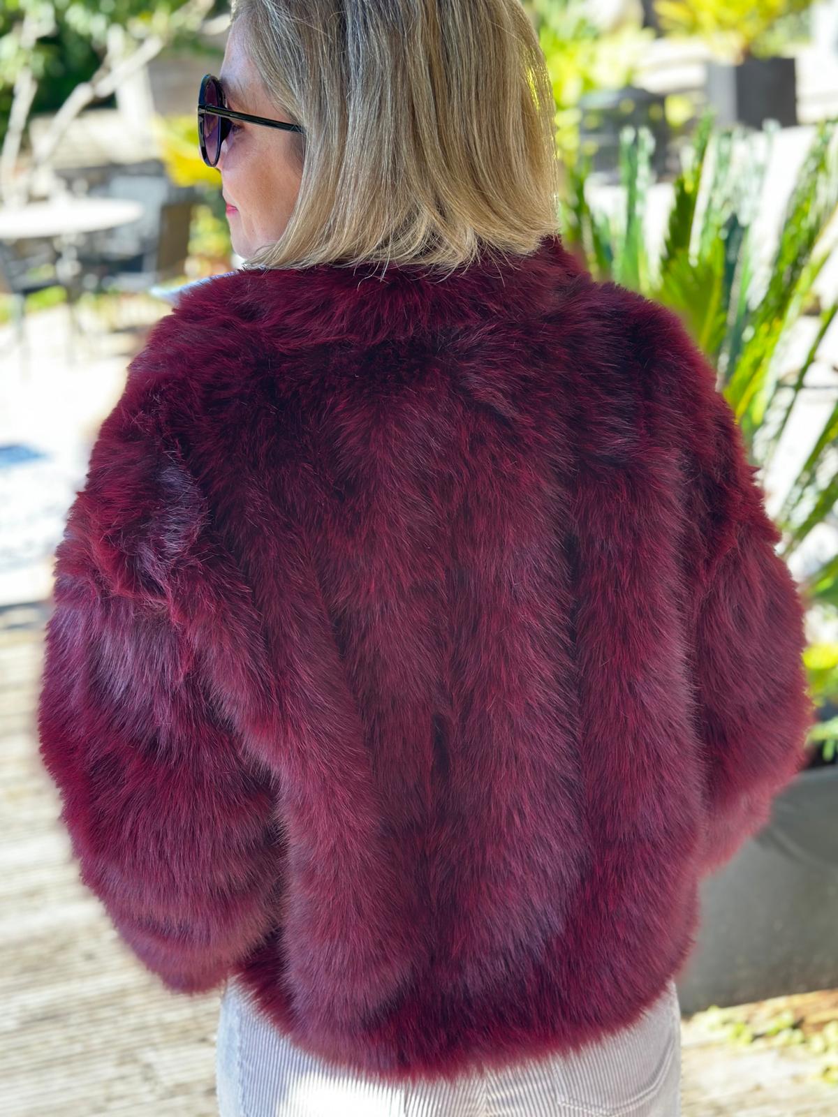 Super-Kuschel Jacke in Bordeaux
