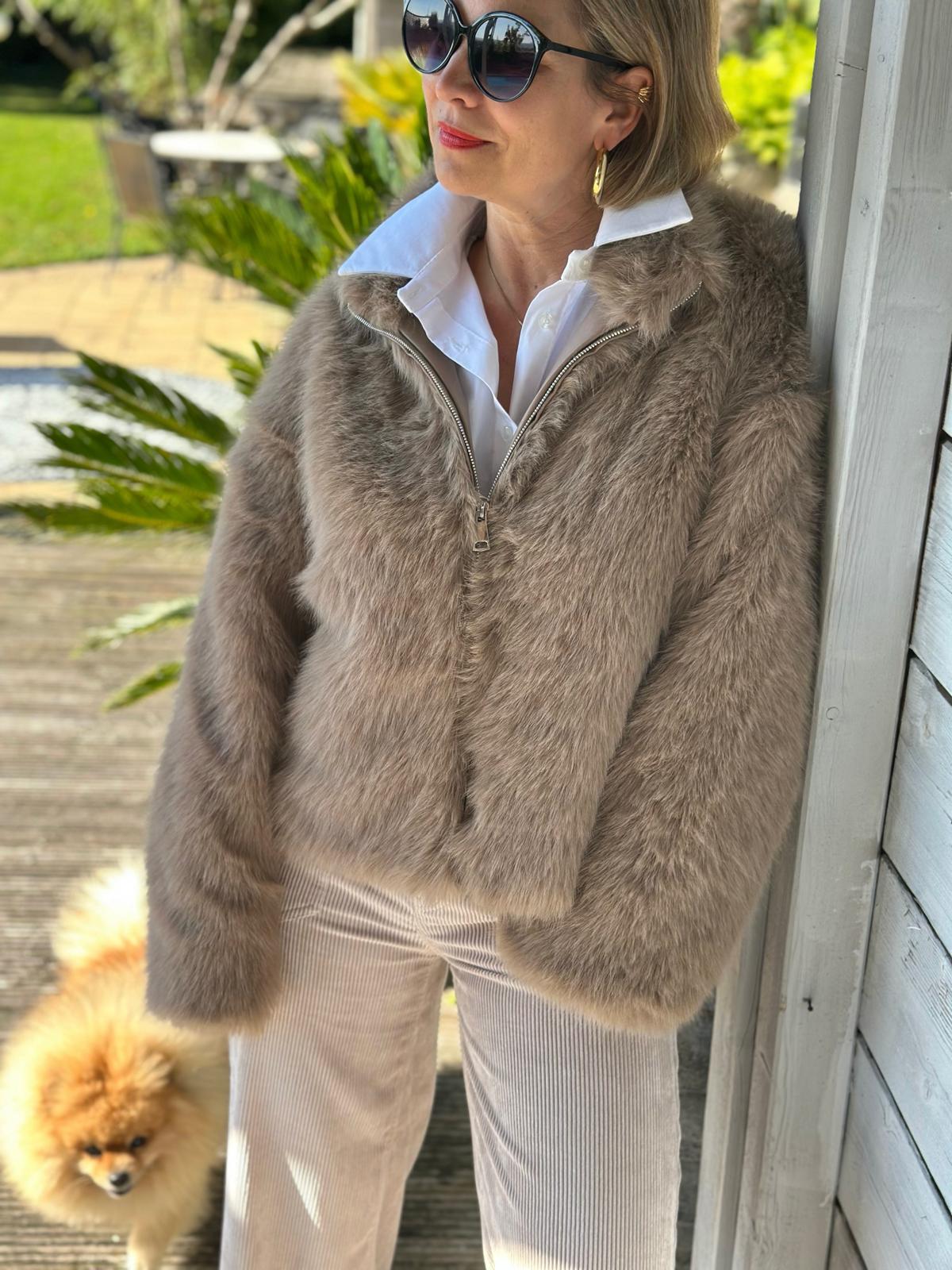 Super-Kuschel Jacke in Beige