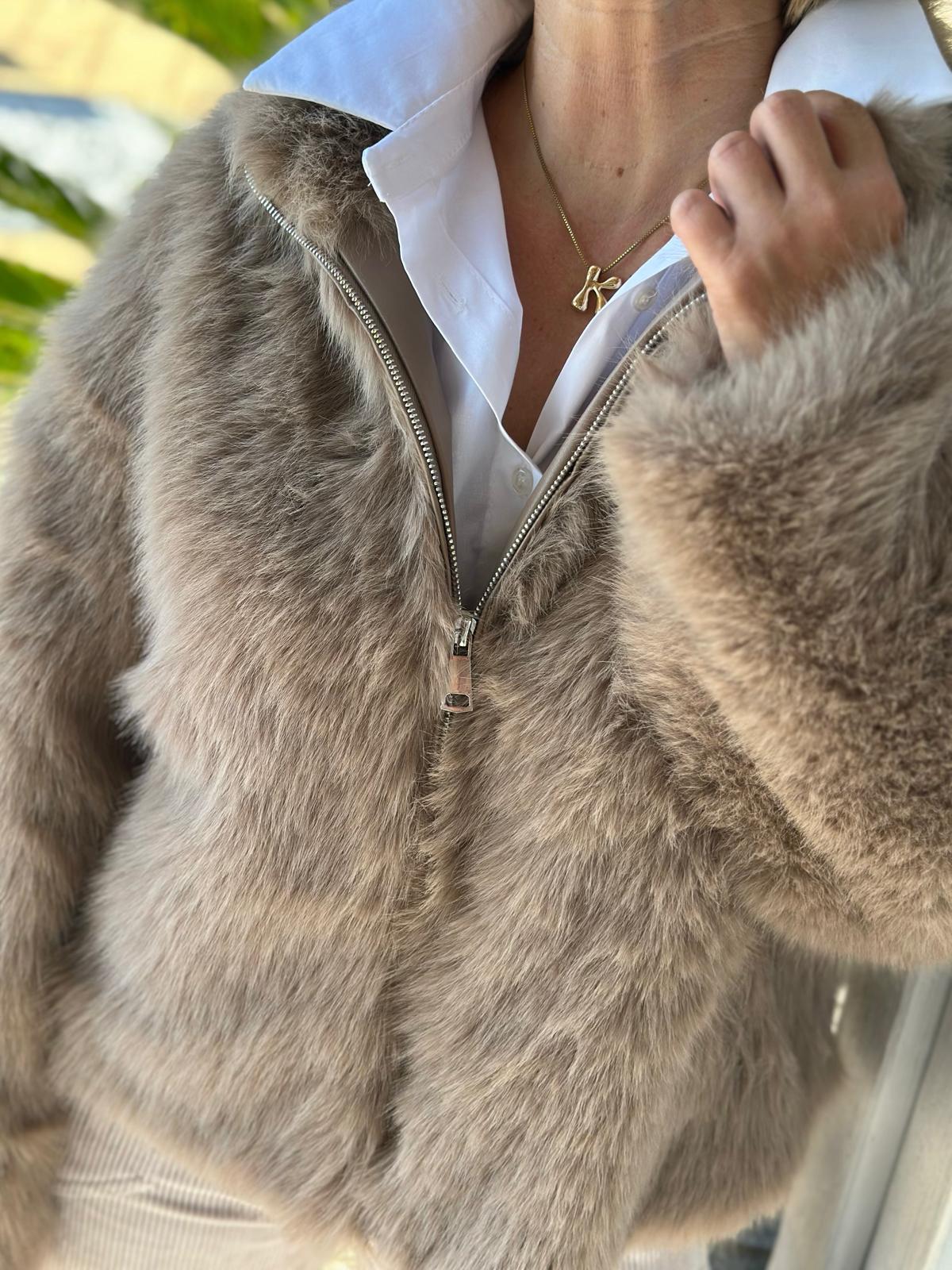 Super-Kuschel Jacke in Beige