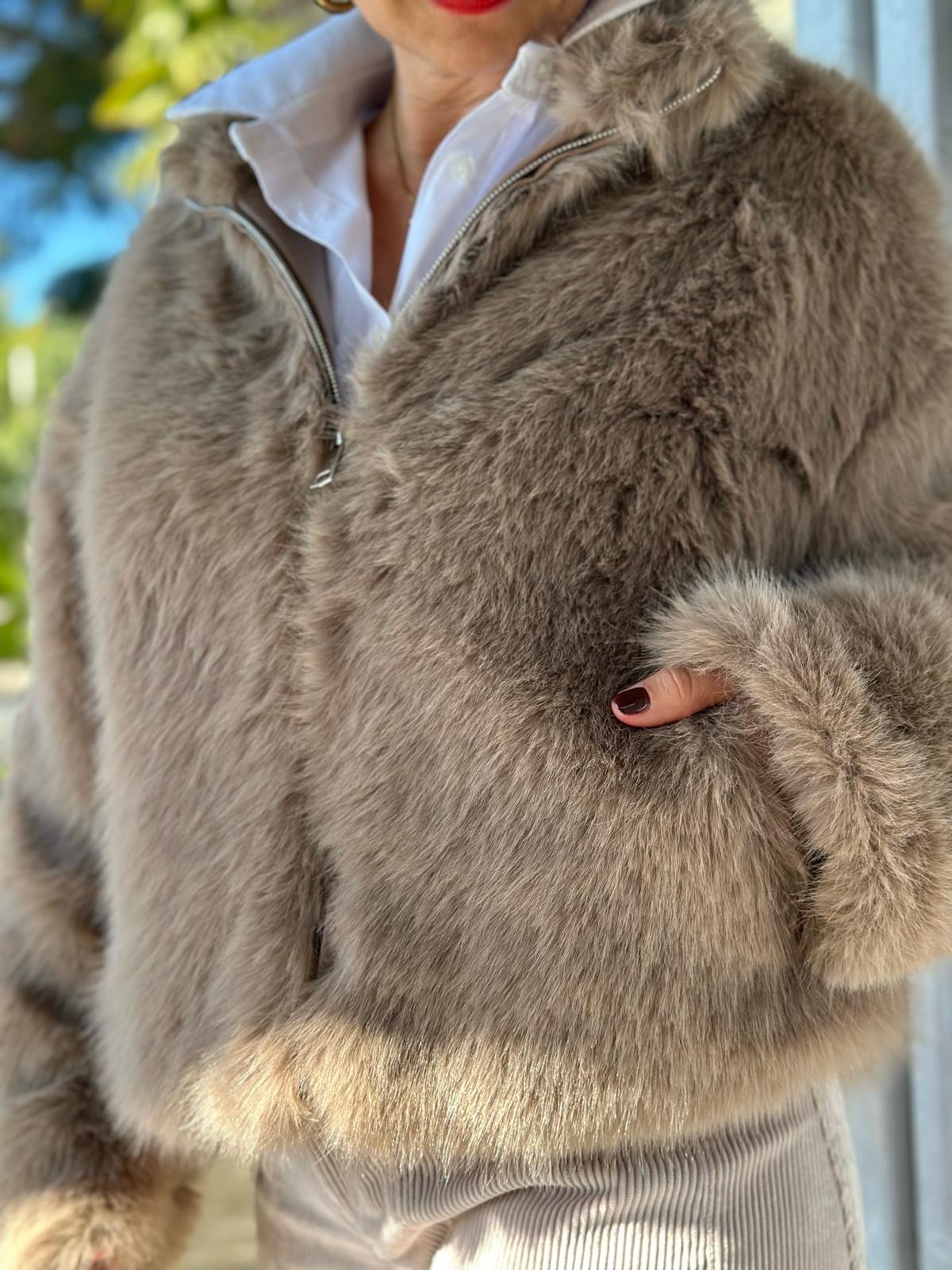 Super-Kuschel Jacke in Beige