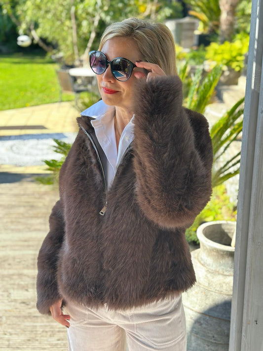 Super-Kuschel Jacke in Chocolate
