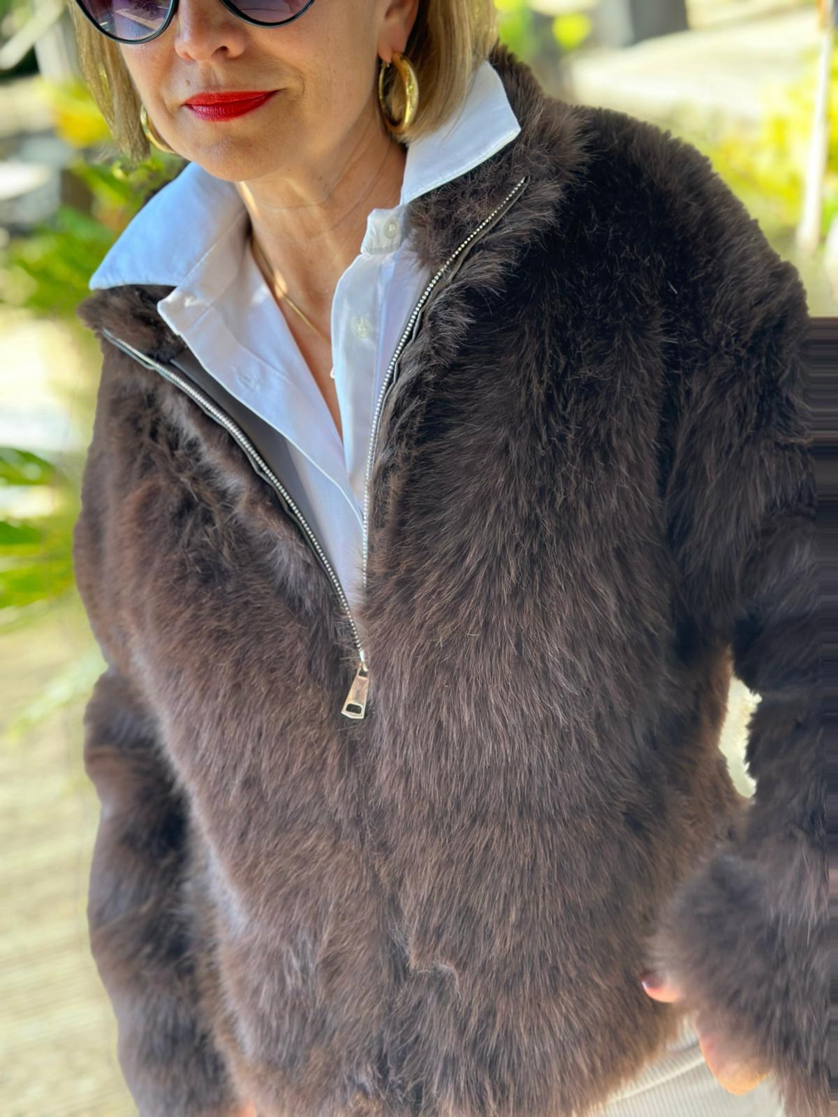 Super-Kuschel Jacke in Chocolate