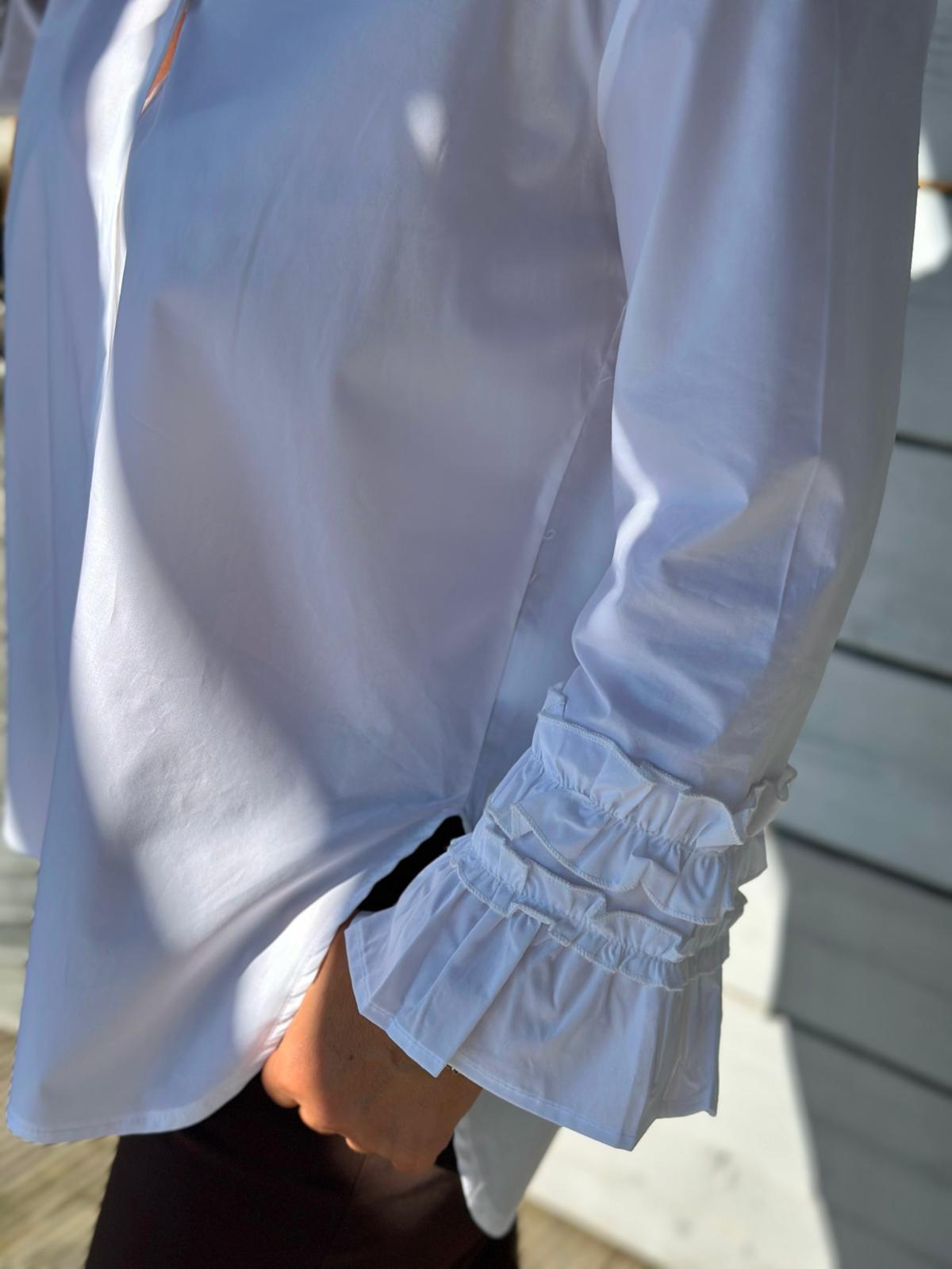 Weiße Highlight Bluse mit kleinem Kragen