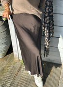 Glänzender Onesize SATIN Rock in Dark-Chocolate