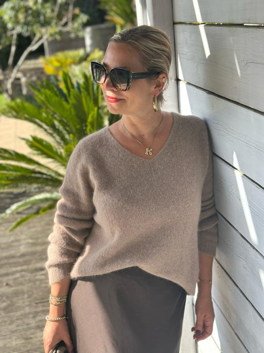 Feiner Kuschelpullover "LARA" in Camel
