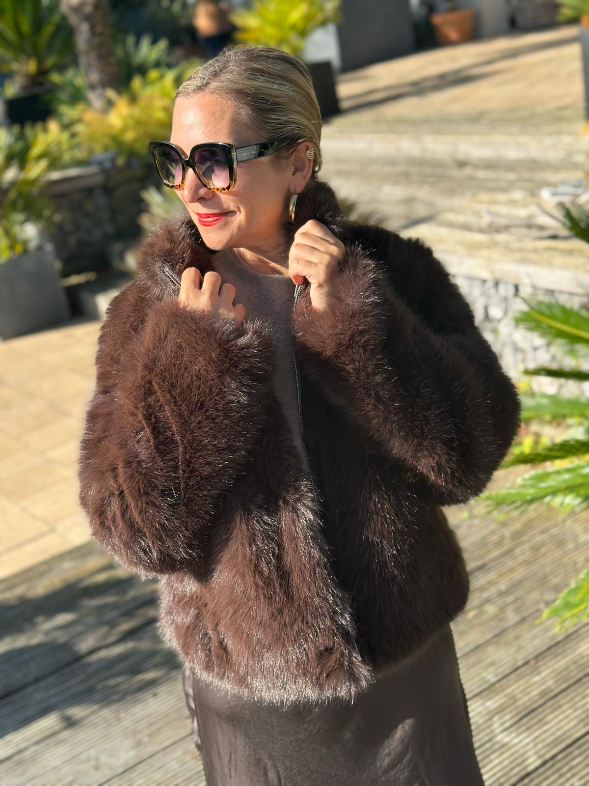 Super-Kuschel Jacke in Chocolate