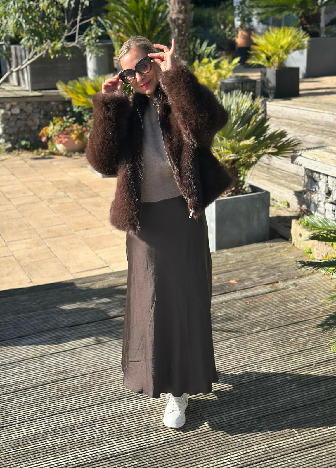 Super-Kuschel Jacke in Chocolate