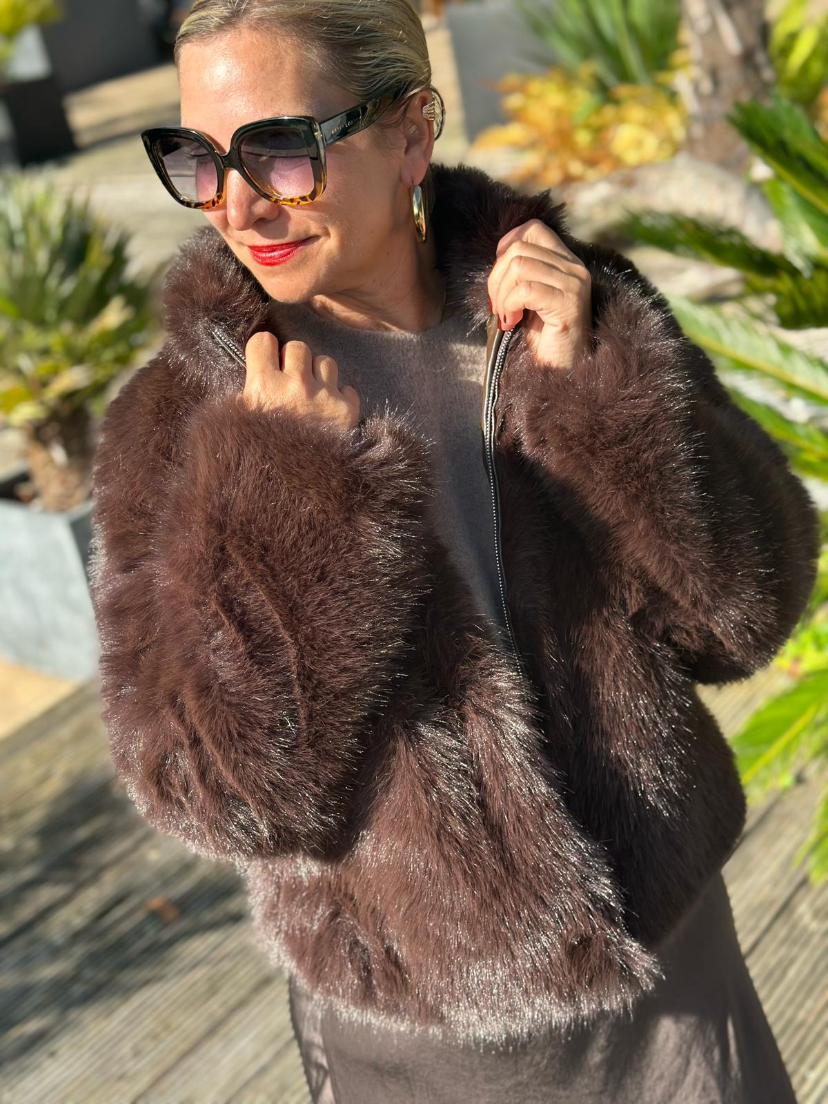 Super-Kuschel Jacke in Chocolate