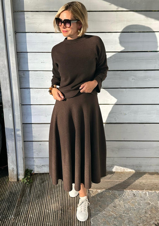 Süßer Onesize Strick-Rock in Chocolate