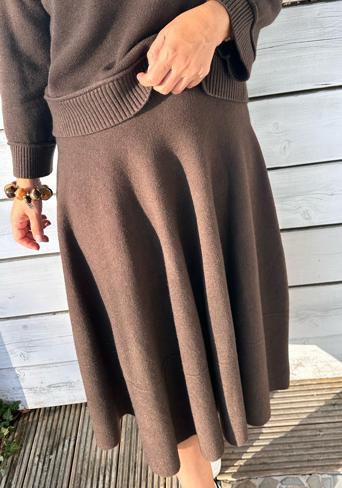 Süßer Onesize Strick-Rock in Chocolate