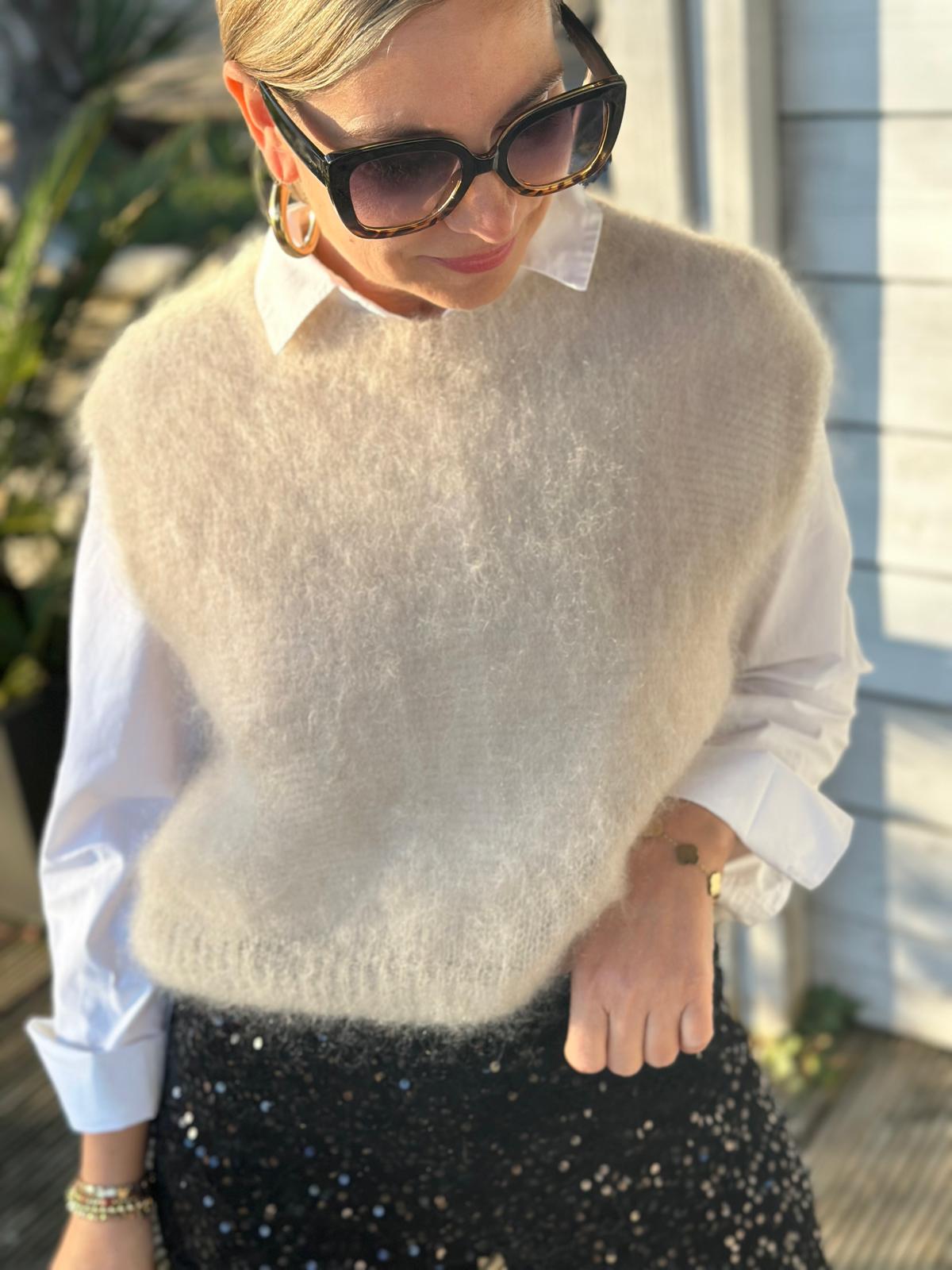 Schicker Mohair Pullunder in Cremé