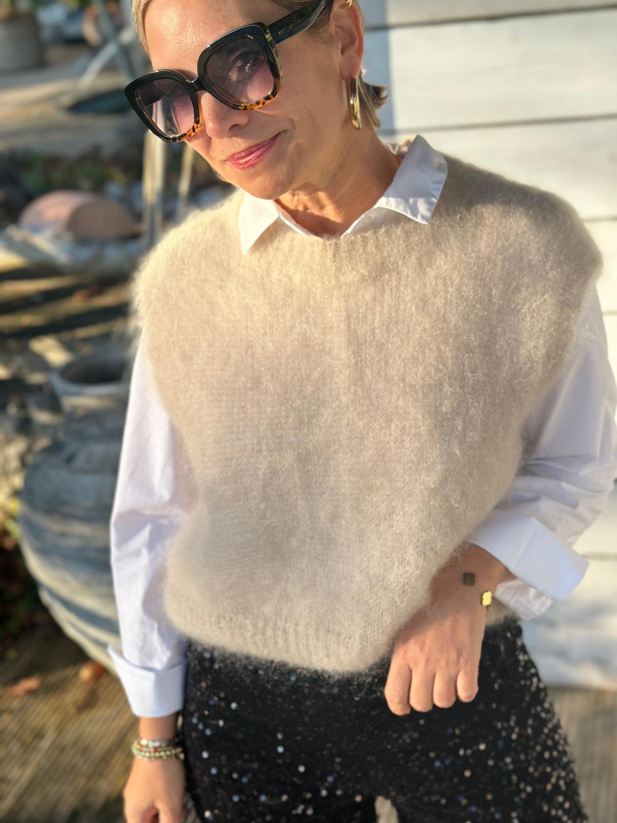 Schicker Mohair Pullunder in Cremé