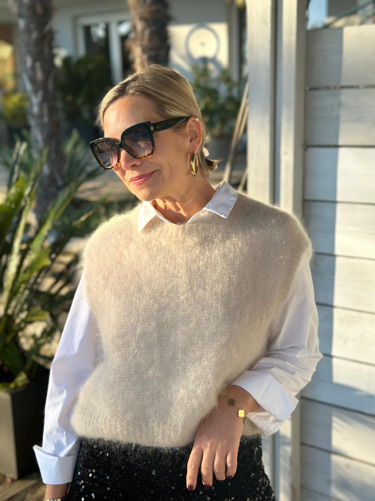 Schicker Mohair Pullunder in Cremé