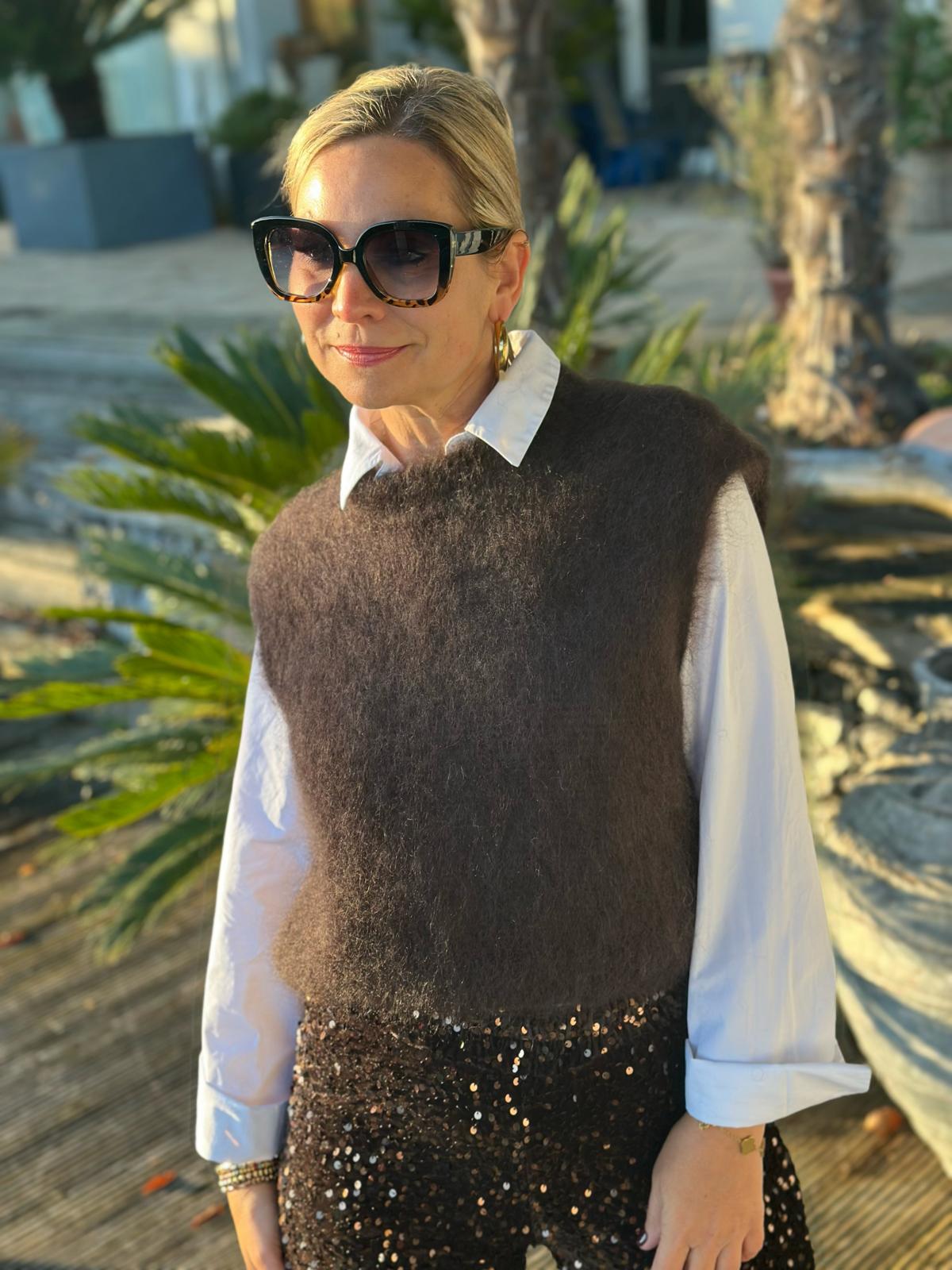 Schicker Mohair Pullunder in Chocolate