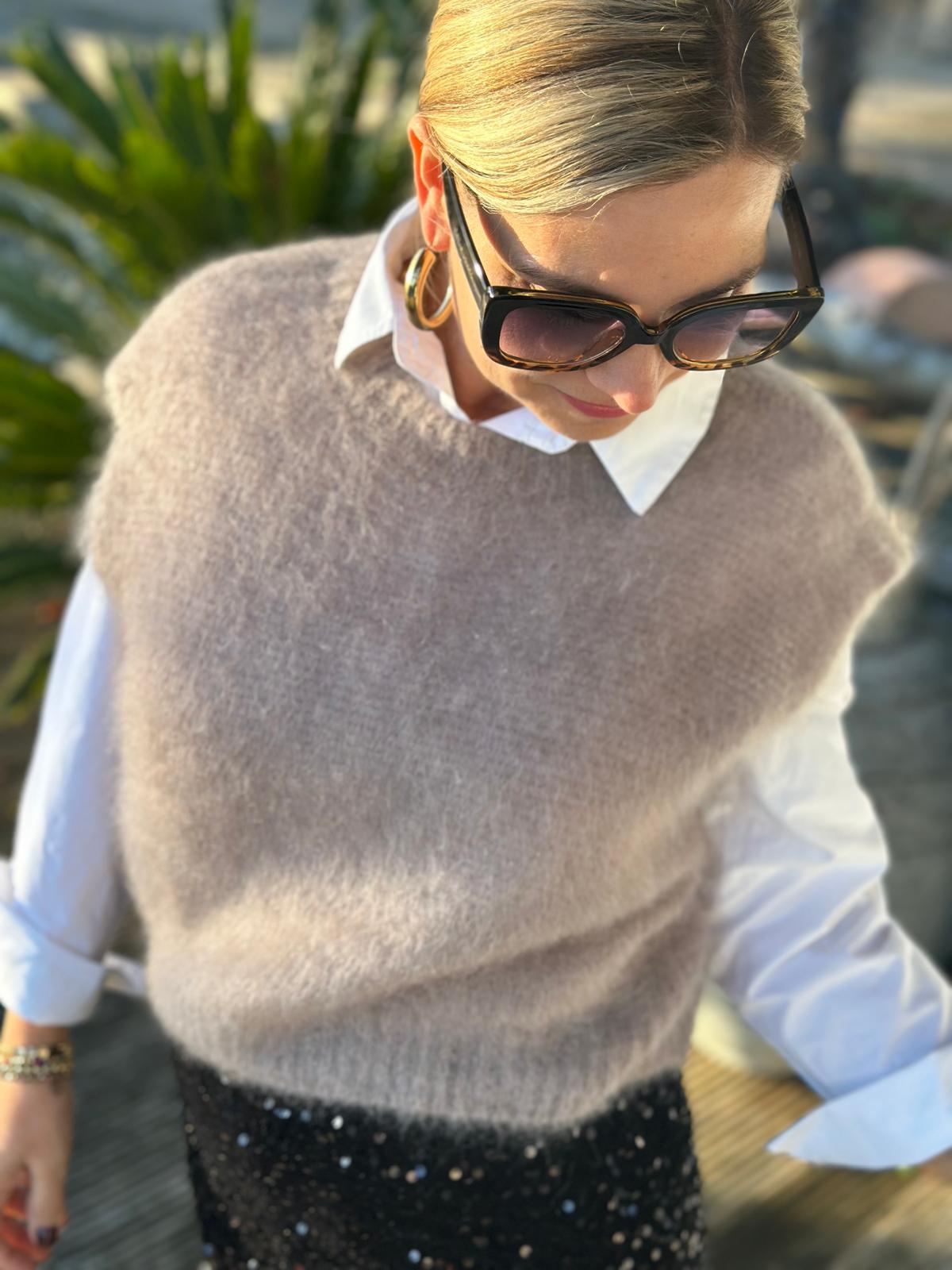 Schicker Mohair Pullunder in Taupé