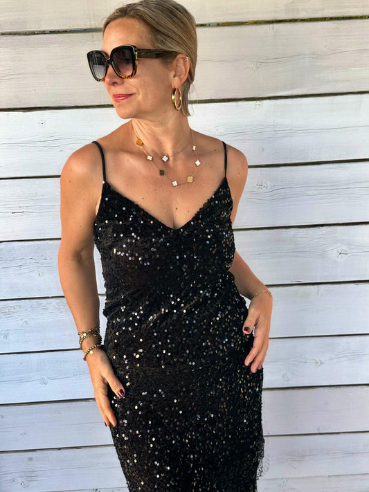 Süßes Pailletten Top in GLOSSY BLACK