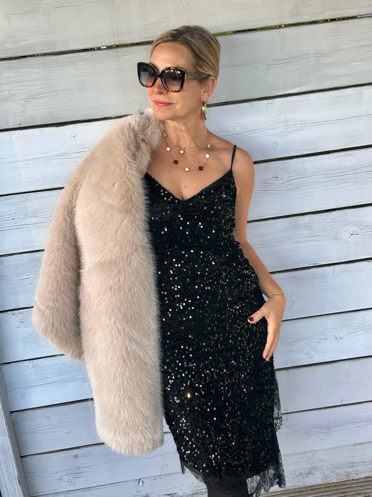 Süßes Pailletten Top in GLOSSY BLACK