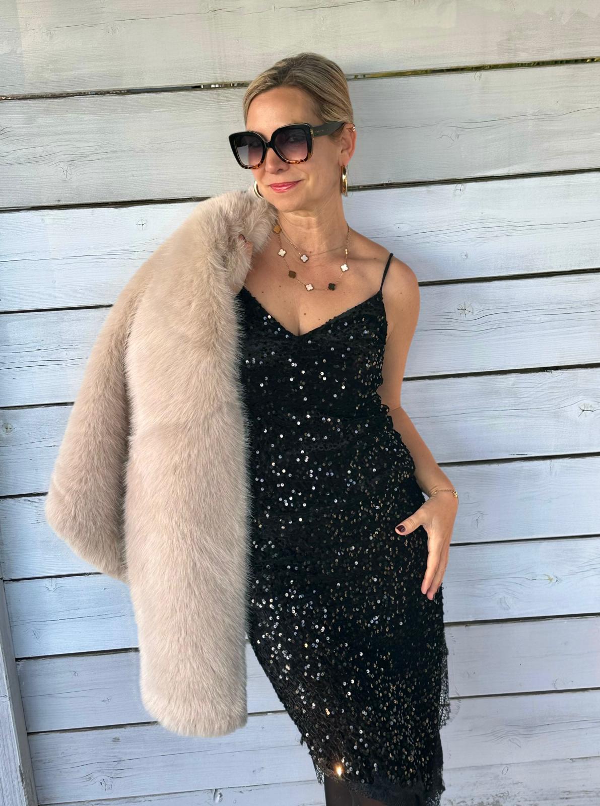 Süßes Pailletten Top in GLOSSY BLACK