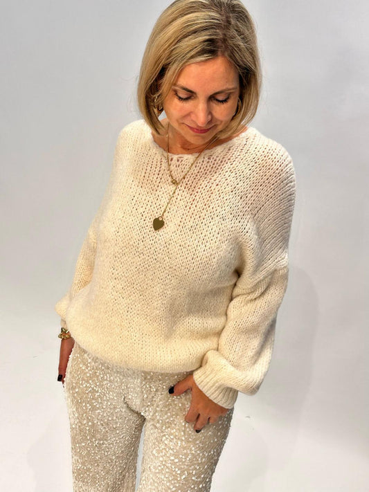 Kuscheliger Strick Pullover in CLASSY CREMÈ