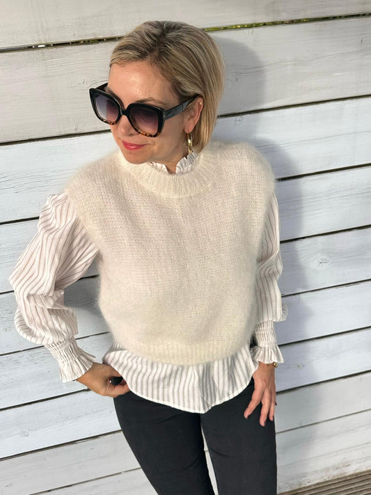 Schicker Mohair Pullunder in Cremé