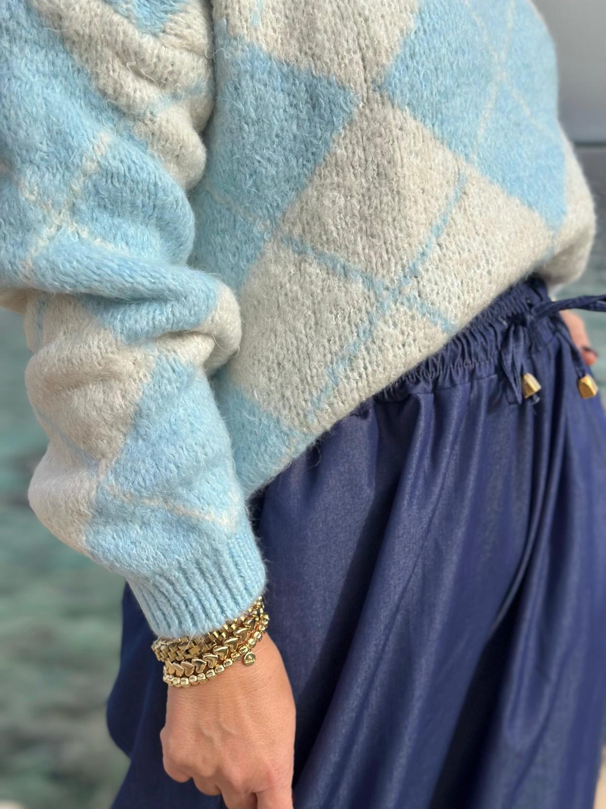 Super stylische Tencel Hose mit weitem Bein und Kordelzug in NAVY-BLAU