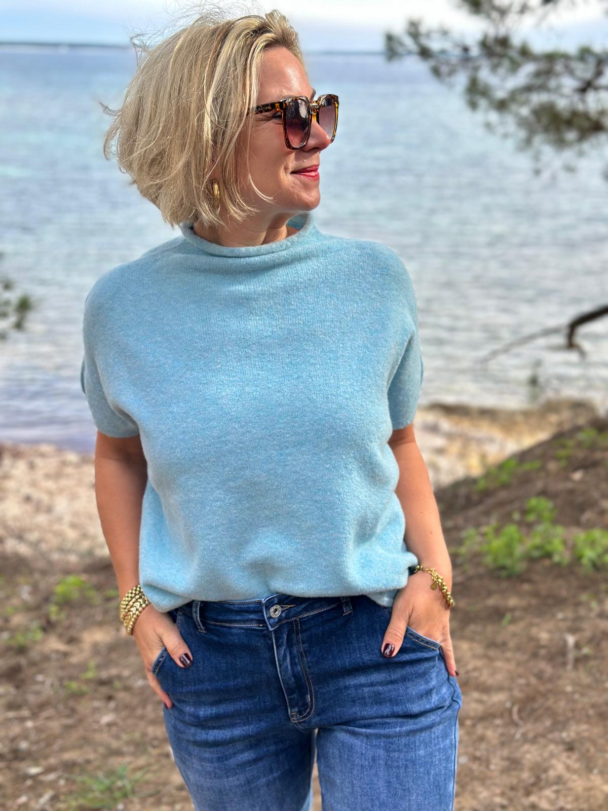 Kuscheliger Turtleneck Pulluver in Riff-Blau