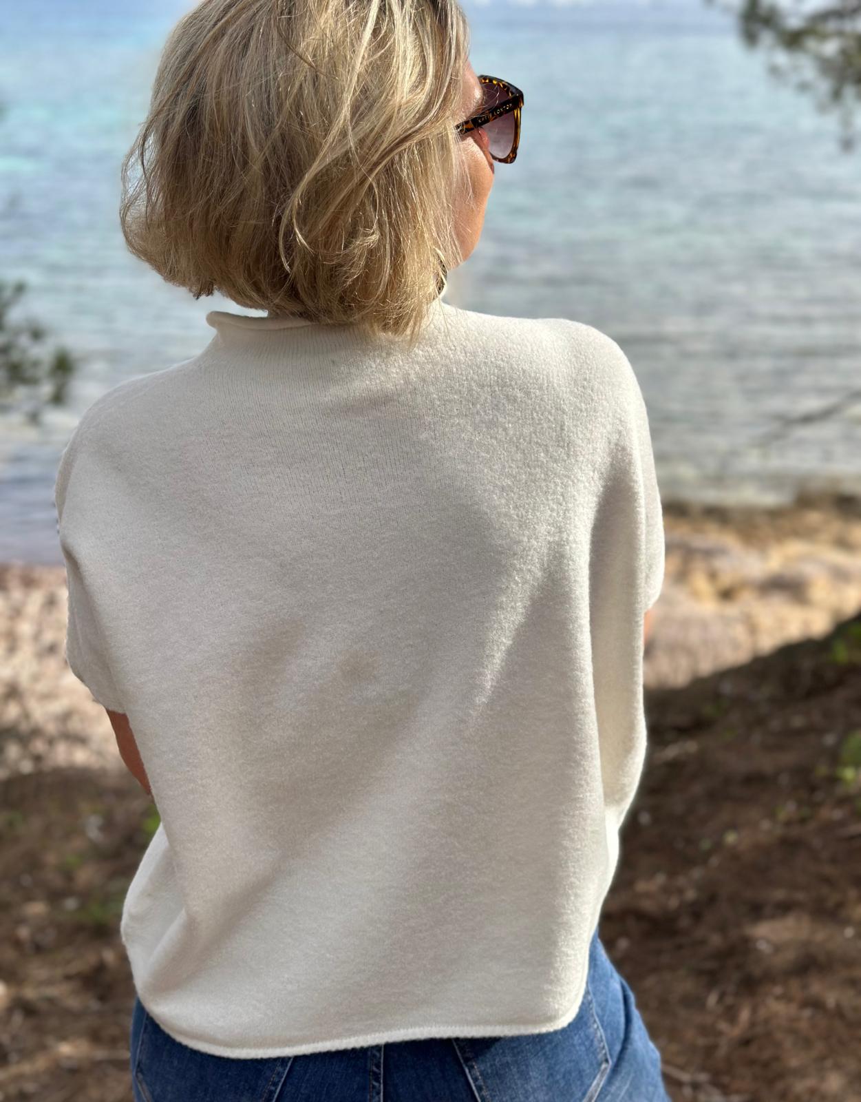 Kuscheliger Turtleneck Pulluver in CREMÈ-WEISS