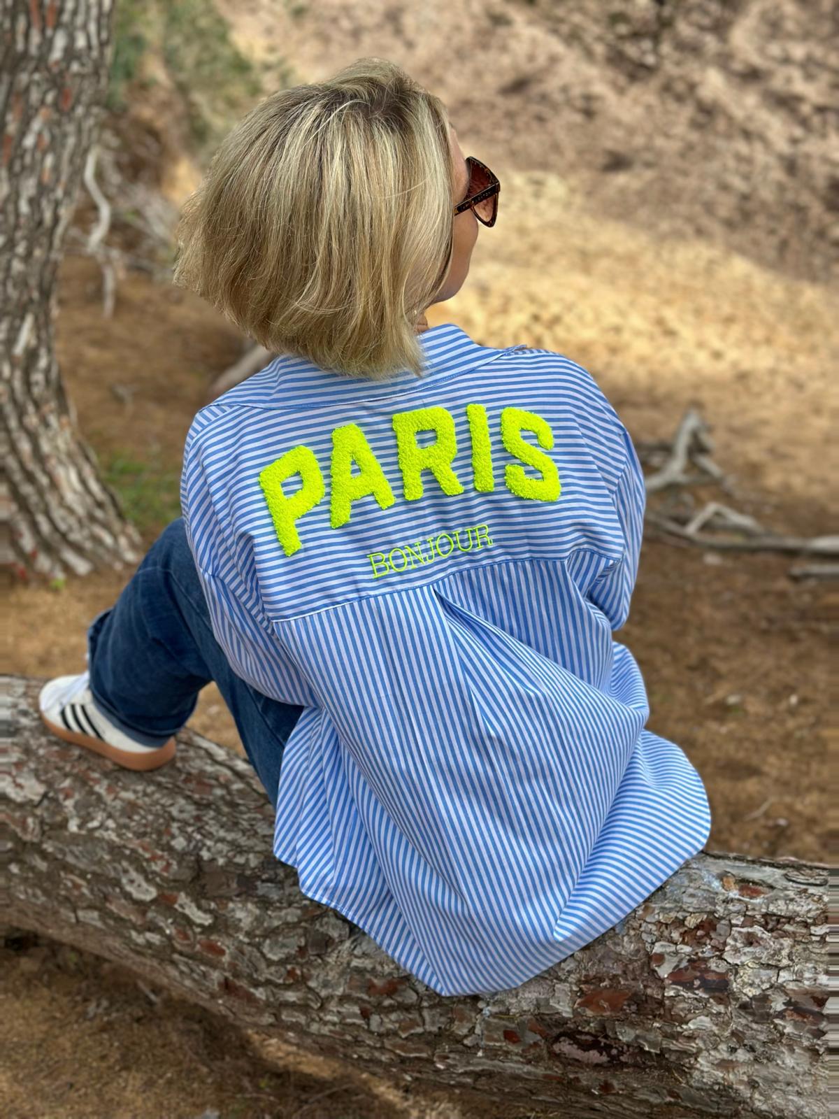 Stylische Streifenbluse "PARIS" in Hellblau