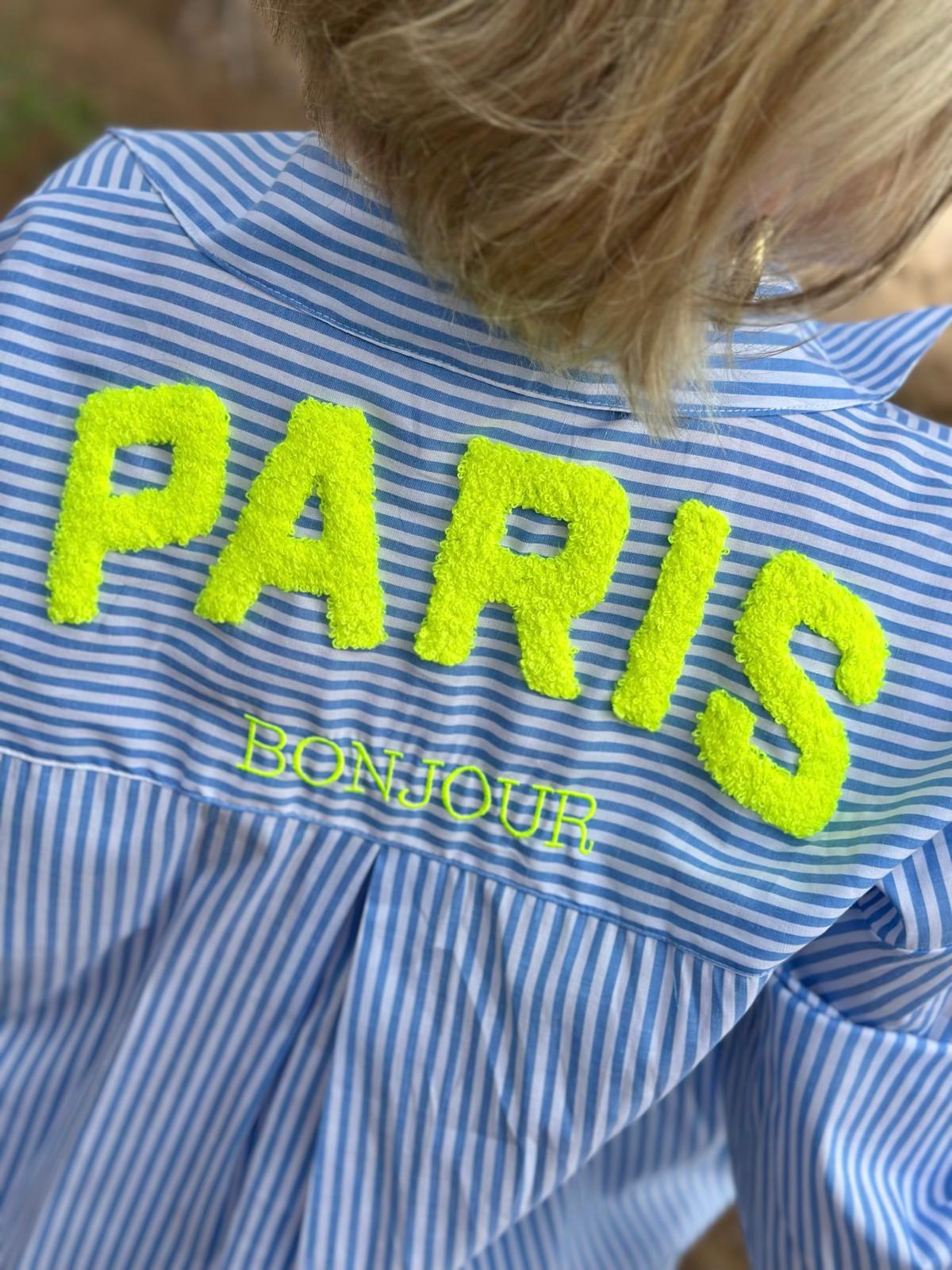 Stylische Streifenbluse "PARIS" in Hellblau