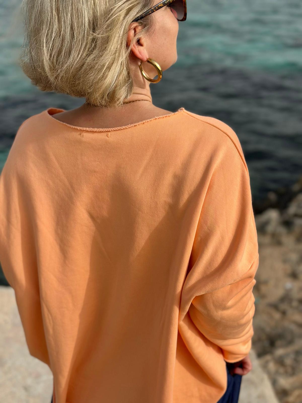 Süßes Frühlings Sweatshirt in Apricot