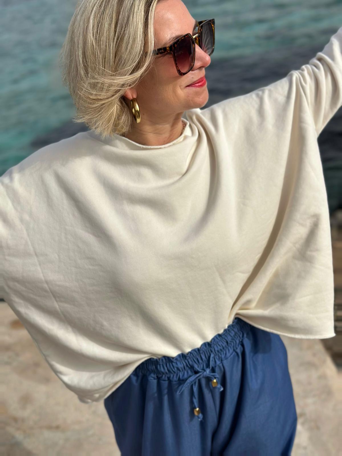 Süßes Frühlings Sweatshirt in Cremé