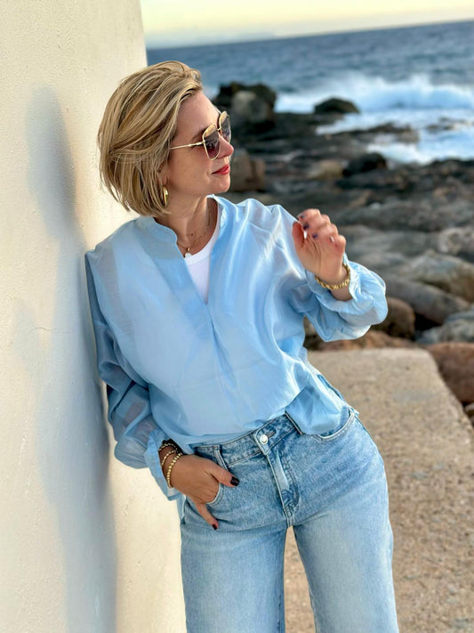 Luftige Chiffonbluse „Ocean Breeze“