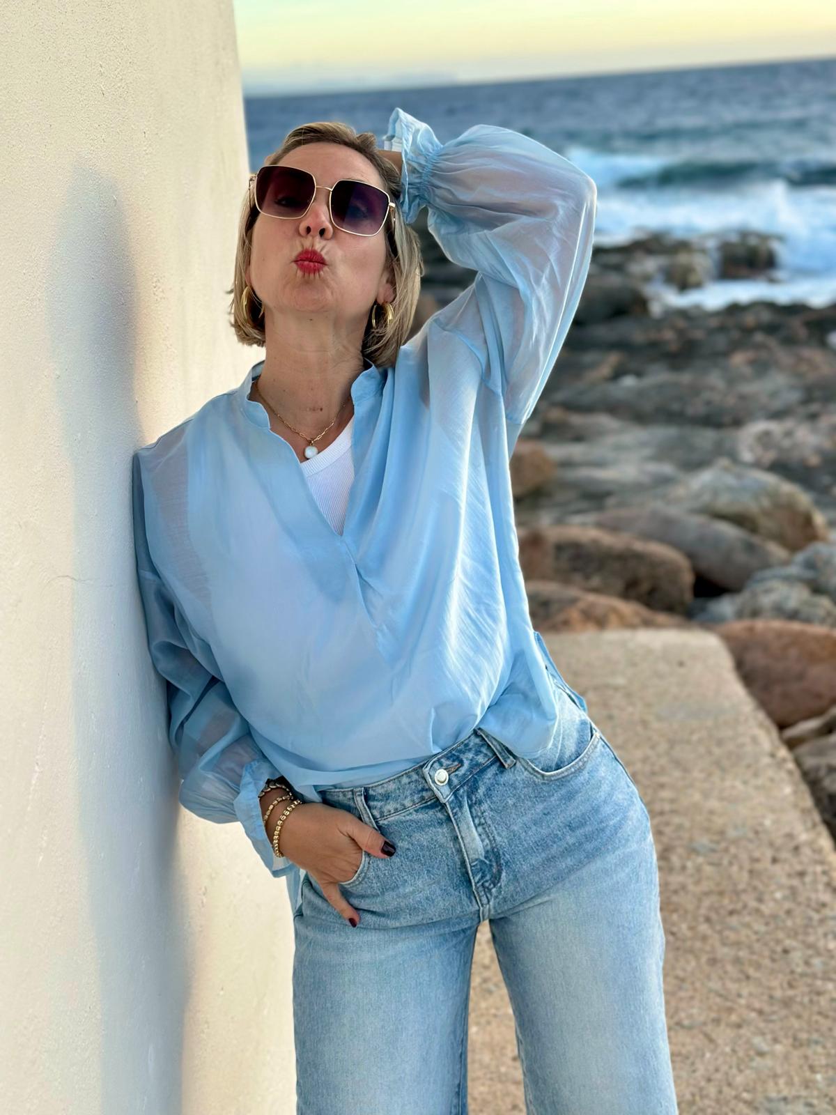 Luftige Chiffonbluse „Ocean Breeze“