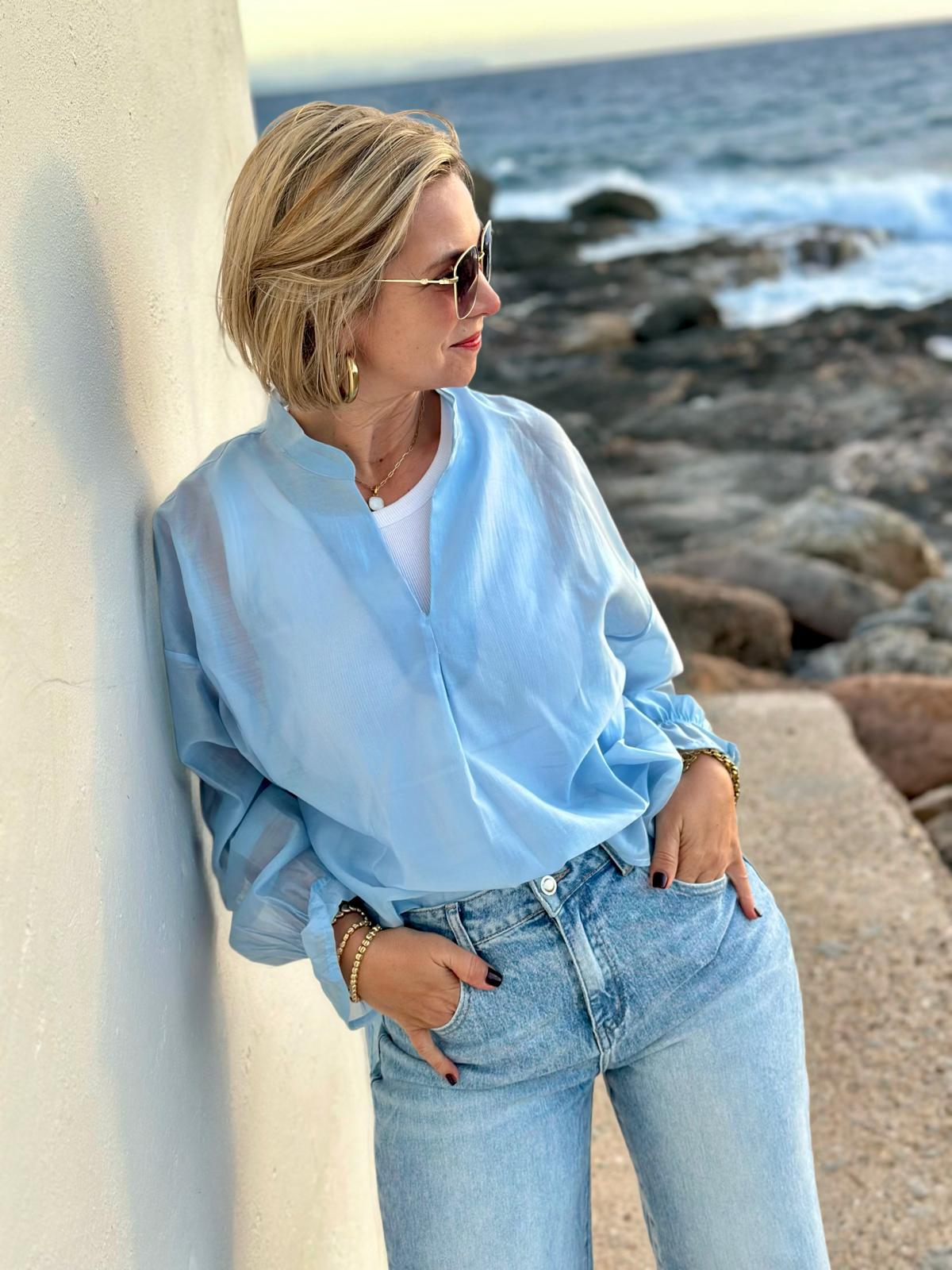 Luftige Chiffonbluse „Ocean Breeze“