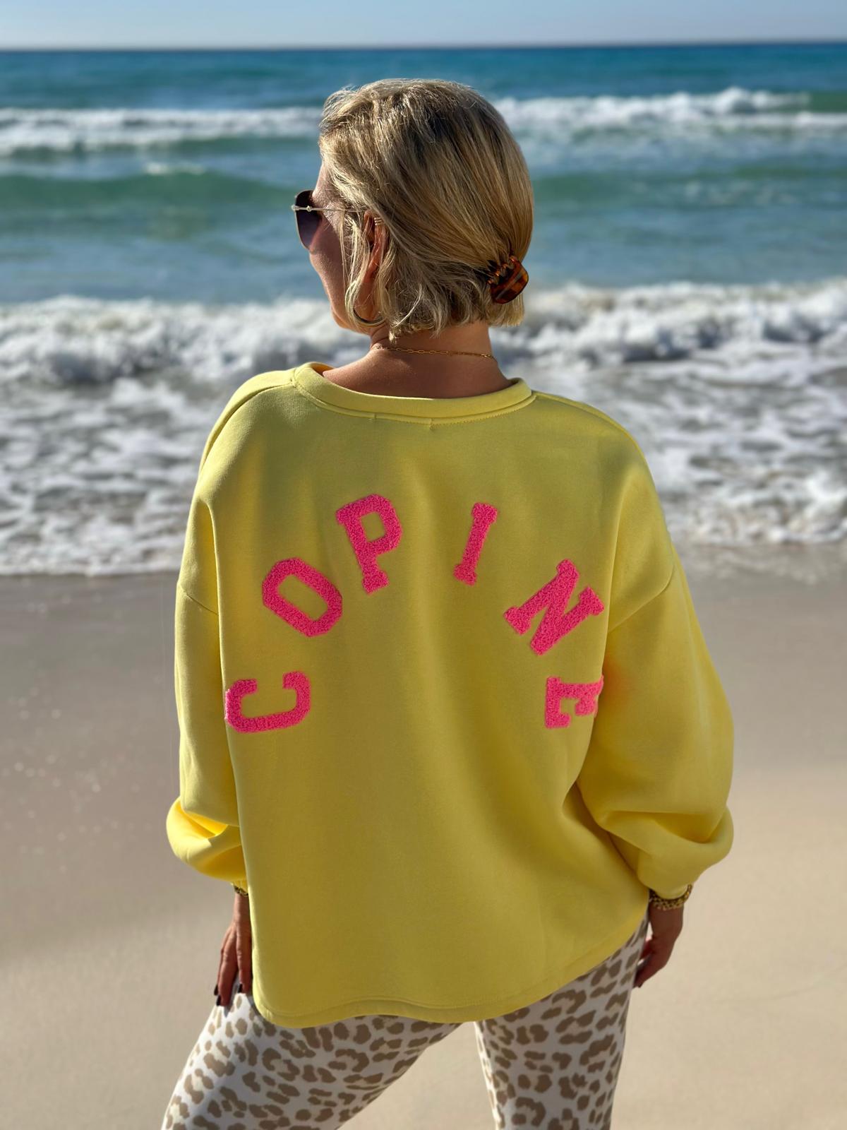 COPINE Sweatshirt mit Backprint – LEMON YELLOW