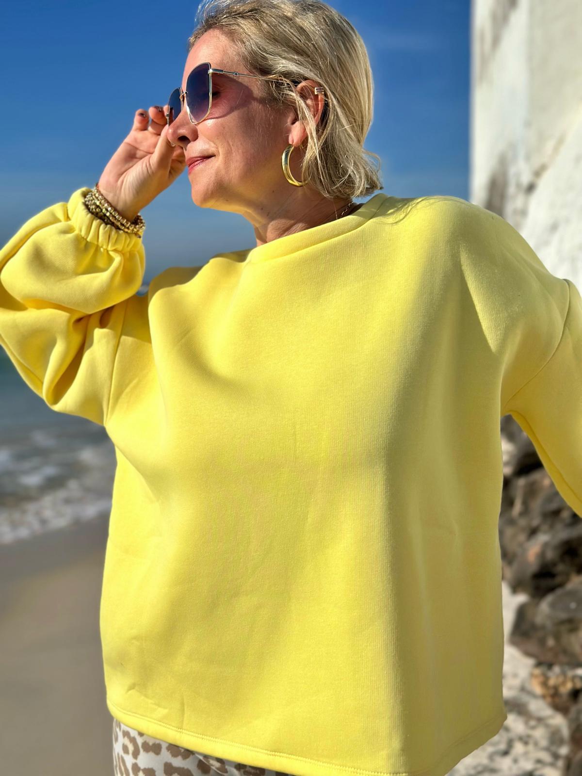 COPINE Sweatshirt mit Backprint – LEMON YELLOW