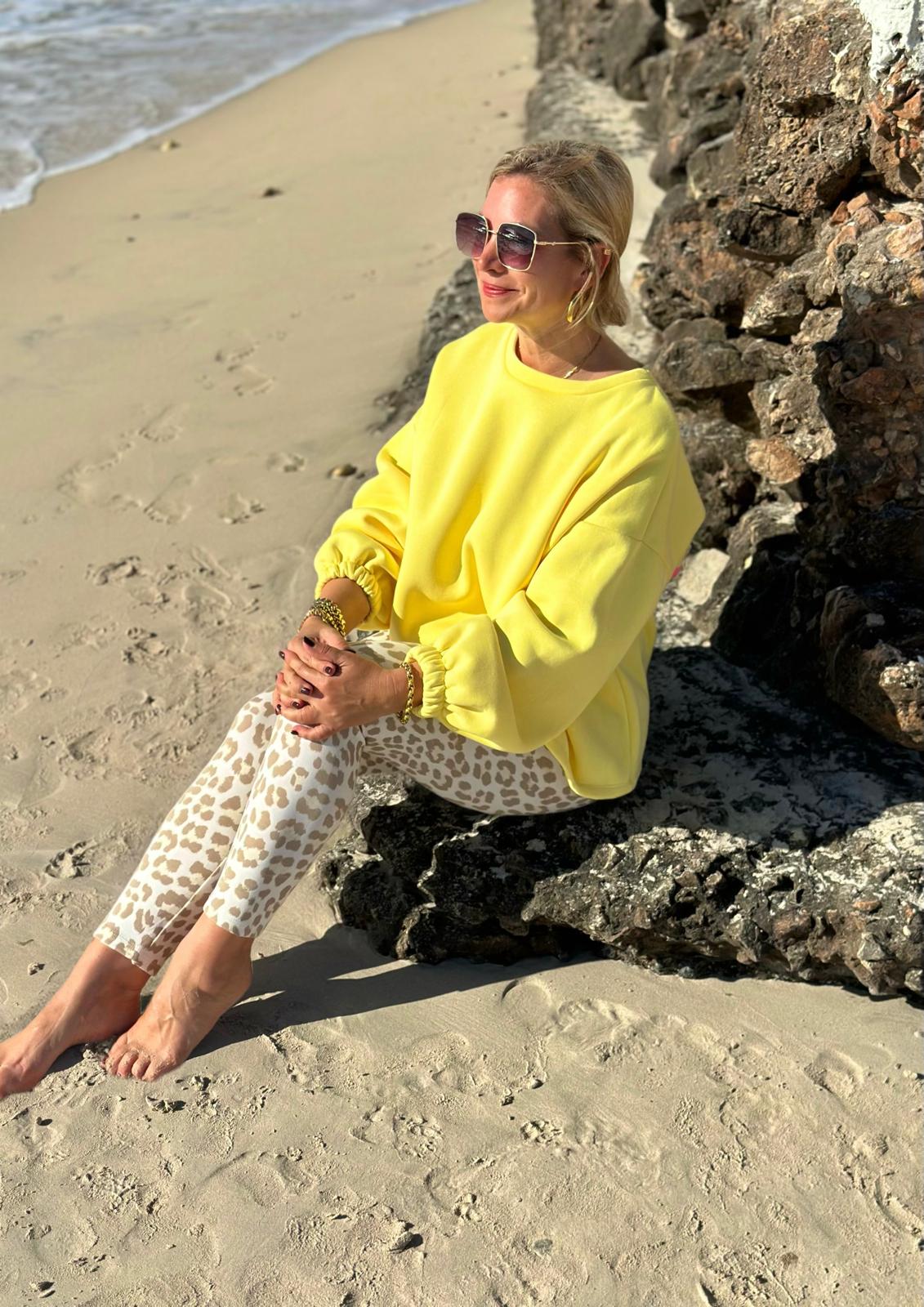 COPINE Sweatshirt mit Backprint – LEMON YELLOW