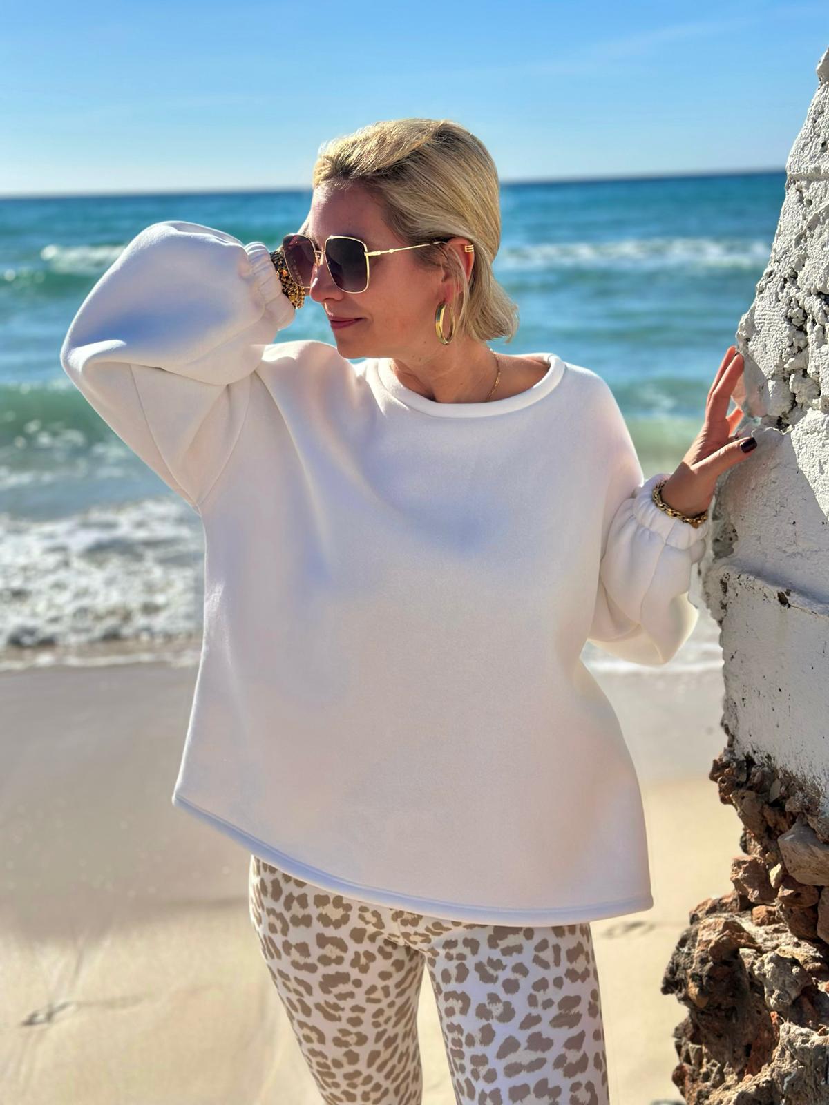 COPINE Sweatshirt mit Backprint – SNOW WHITE