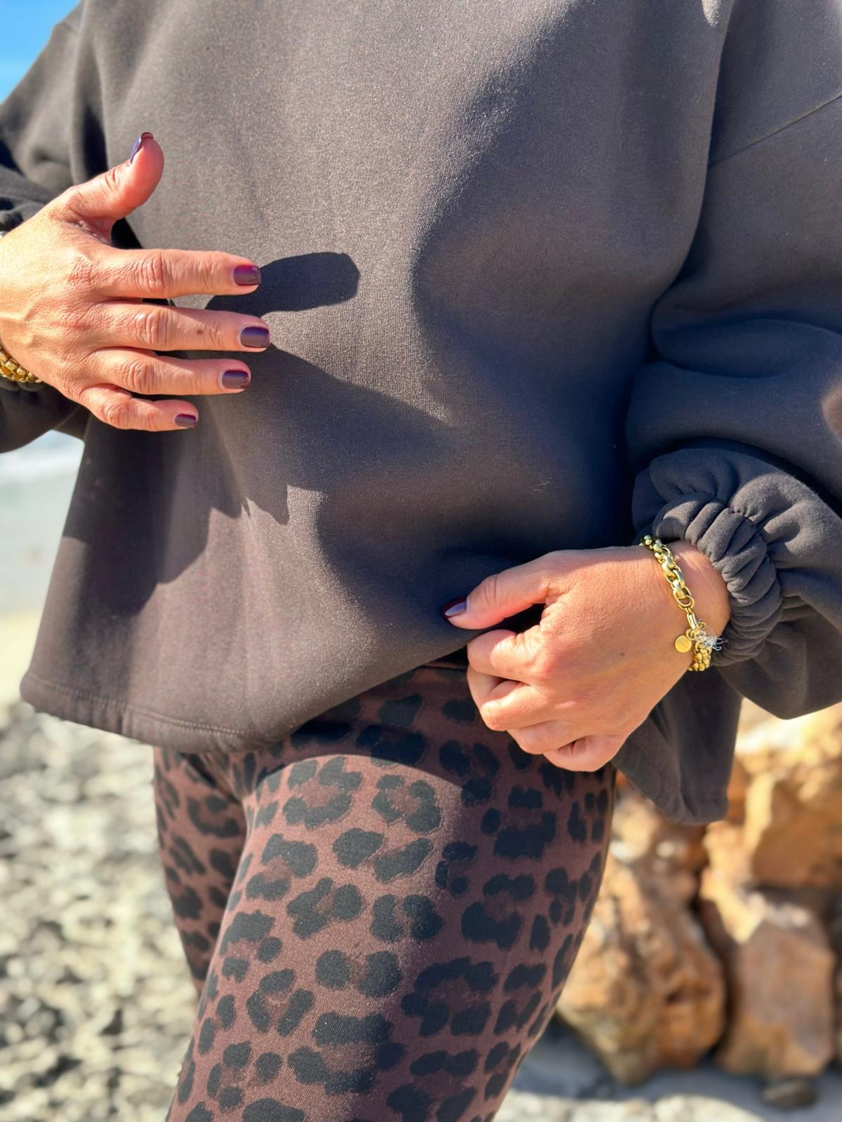 COPINE Sweatshirt mit Backprint – CHOCOLATE