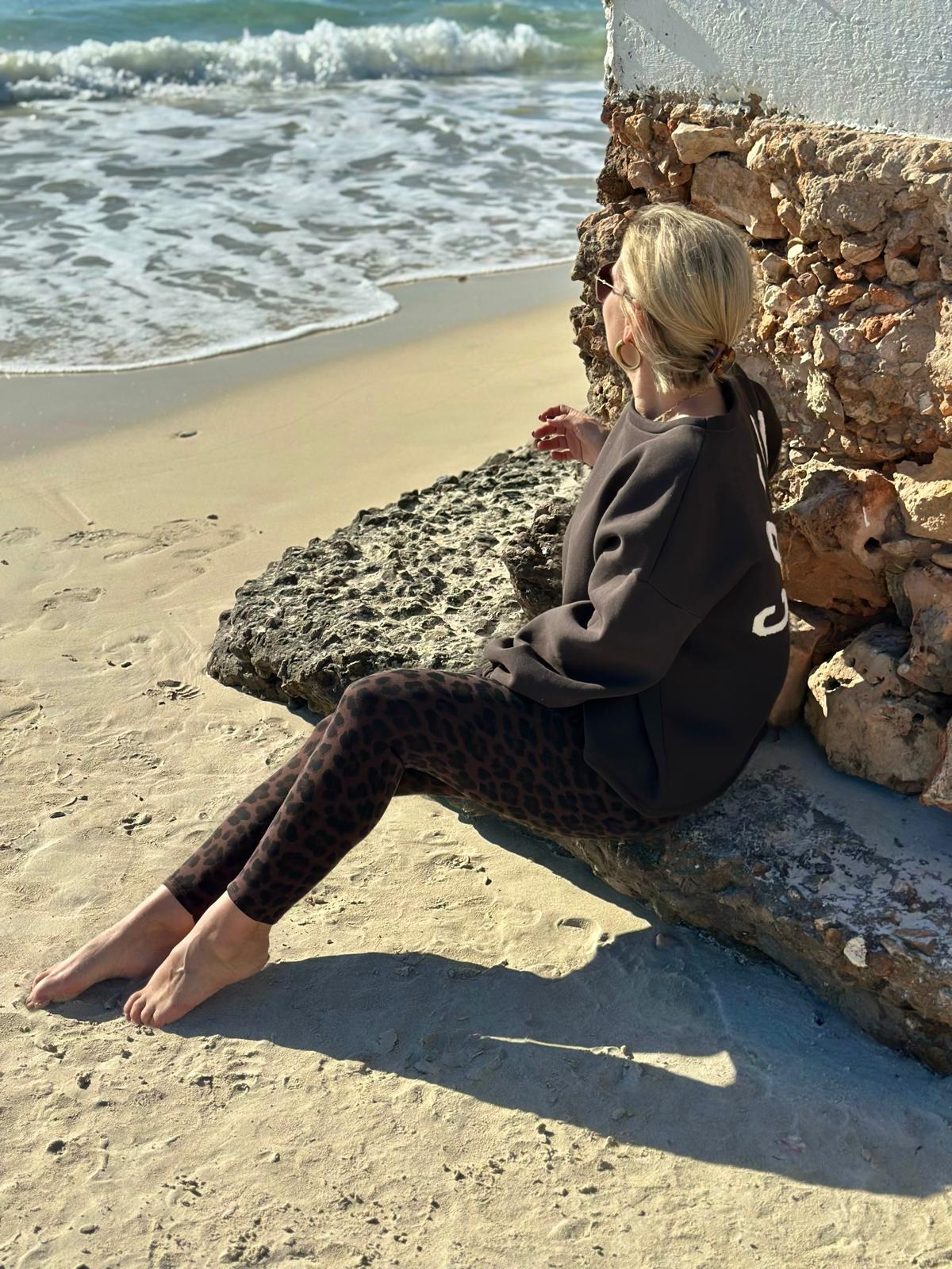 COPINE Sweatshirt mit Backprint – CHOCOLATE